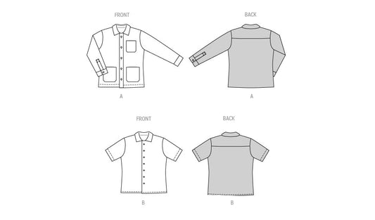 Burda Style Men's Casual Shirt Sewing Pattern B5842 Sizes 38-48