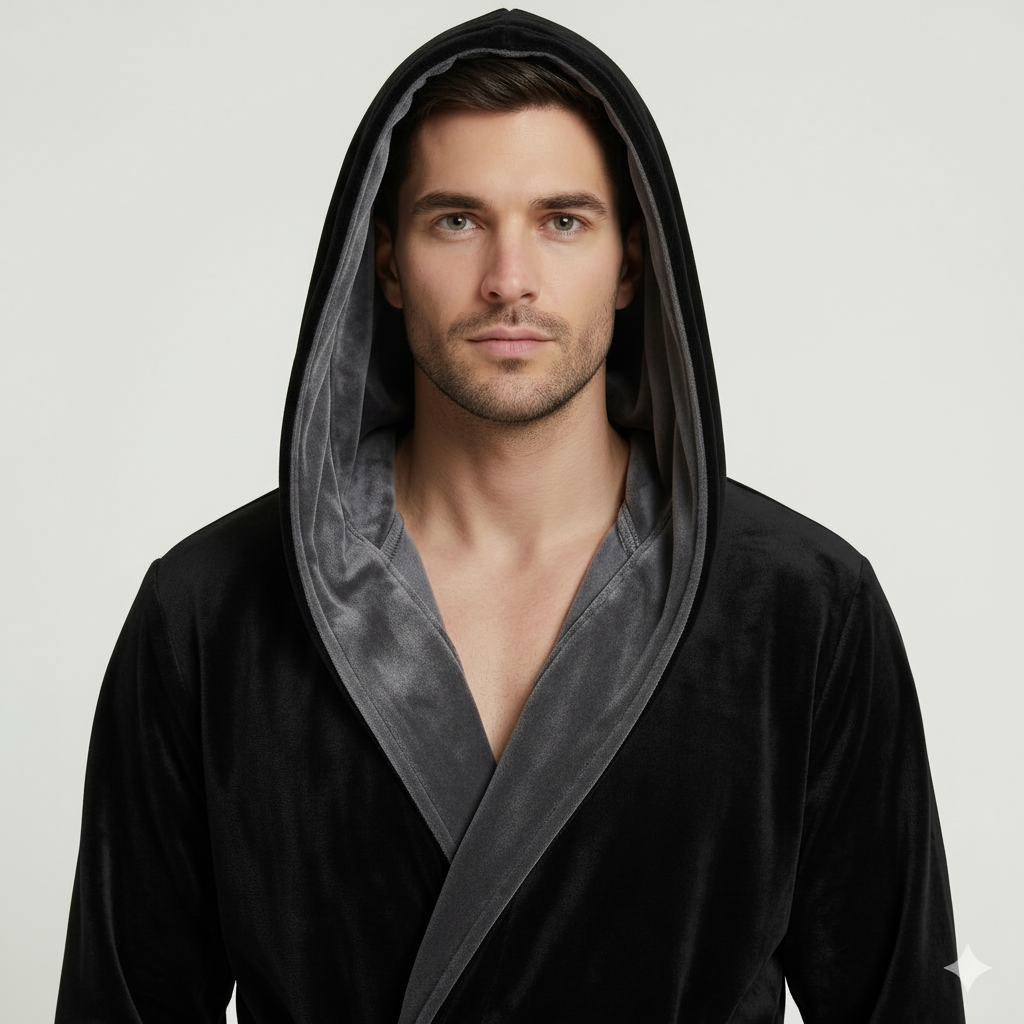 Men’s Robe with Hood – Ultra-Soft Plush Comfort for Everyday Use