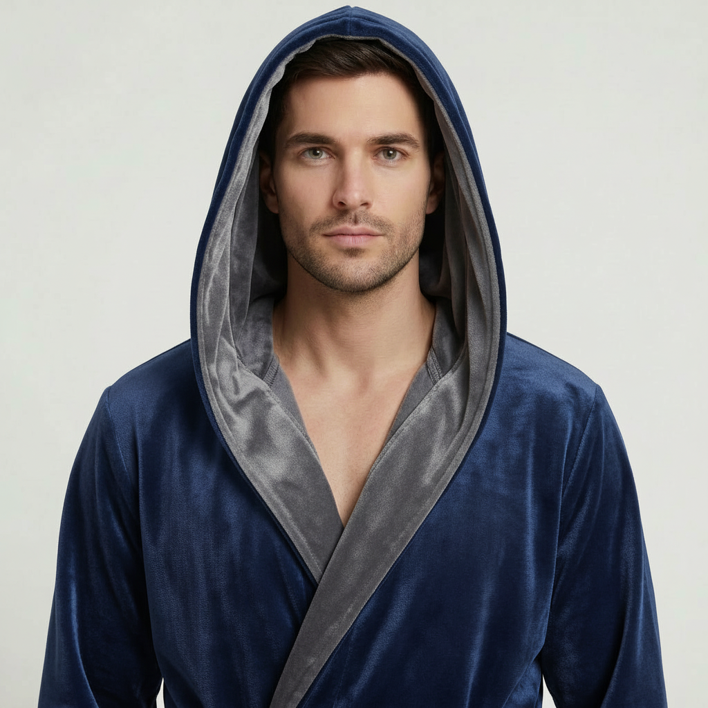 Men’s Robe with Hood – Ultra-Soft Plush Comfort for Everyday Use